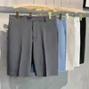 Pantalones cortos para hombres Moda Hombres Pantalones cortos de verano Color sólido Drapeado Masculino Ligero Transpirable Cómodo Oficina Traje informal Pantalones cortos Bermudas 230503