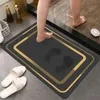 Tapis de bain à rayures dorées, absorbant, antidérapant, pour toilettes, chambre à coucher, cuisine, paillasson d'entrée, décoration nordique pour la maison