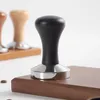 Strumenti Caffè Tamper 51MM 53MM 58MM Legno di faggio Soild Base piatta Martello per polvere per caffè espresso Barista Strumento Cafe Accessorio