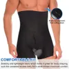 Hoge taille buikbesturingshorts voor mannen naadloos afslank body shaper compressie ondergoed bokser kort zwart, l