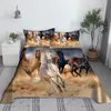 Set Horse Bed Sheet Set 3D Printed Animal Polyester Bed Plat Sheet With Pudow Case Print Bed Line For Kids Baby Adults Woman Man Man