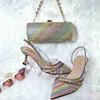 Klänningskor QSGFC 2022 Rainbow Color Pointed Stiletto Simple Design Ladies Shoes and Bag Party Shoes Bag Friend Party Shoes