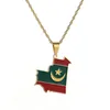 Pendant Necklaces Mauritania Map Necklace For Women Mauritanian Flag Enamel Jewelry Gifts