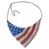 Choker Chokers Jour de l'Indépendance Collier Amusant Unique Star And Stripe Superposition Mixte Bavoir En Métal Pour Les Femmes Léopard Zèbre Patriotique Bijoux