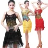 Stage Wear Women Professional Party Ballroom Latin Tango Jazz Modern Salsa Dance Dress Tassel Rok Lady Hoogwaardige pailletten Fringe