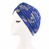 Women Sparkly Shiny Print Turban Hat Muslim Turban Chemo Cap Headwear Hijab Hair Loss Hat Bonnet Cover African Headscarf Wrap