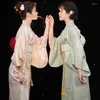 Vêtements ethniques 2023 Japonais Traditionnel Long Kimono Robe Femme Avec Obi Imprimé Yukata Vintage Peignoir Pograph Performance Costume