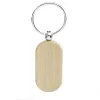 Snabb leverans Beech Wood KeyChain Party Gynnar tomma personliga anpassade tagnnamn ID Pendant Key Ring Buckle Creative Birthday Present