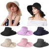 Cappelli a tesa larga Cappello da sole estivo Protezione per il collo da donna Secchio di protezione UPF 50 Equitazione all'aperto con foro