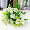Decorative Flowers 1 Bouquet 28 Heads Artificial Fake Daisy Flower & 407 Pcs Diy Glow In The Dark Wall Stickers Fluorescent Round Dot