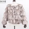 Jackets New Winter Women Genuine Fox Fur Coats Ladies Slim Short Real Natural Fur Jackets New Style 100% Natural Real Fox Fur Overcoats