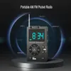 Rádio portátil FM am Dual Band Stereo Mini Pocket Radio Receiver com LCD Display Support Tf Card Music Player com Earphones MD-258