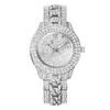 Montres-bracelets Top luxe doré en acier inoxydable montre femmes strass Genève Style cristal cadran mode montre-bracelet fille