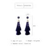 Dangle Earrings Blue Bead Acrylic Tassel Fringe 2023エスニック女性オンラインショッピングインドドロップジュエリー