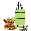 Storage Bags Reusable Foldable Shopping Bag Trolley Cart With Wheels Grocery Eco Large Organizer Waterproof Basket