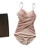 Luksusowy projektant stroju kąpielowego V seksowna różowa solidna bikini zestaw strojów kąpielowych na plażę garnitur żeński strój kąpielowy