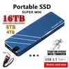 Портативный 8TB SSD 16 ТБ высокоскоростной мобильный твердотельный диск 2 ТБ 8 ТБ SSD Мобильные жесткие диски Внешнее хранилище придежда для ноутбука