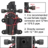 Zubehör Mikromembran-Wasserpumpe DC 12V 70W Hochdruck 130PSI 6L/Min Automatischer Schalter Elektrische selbstansaugende Pumpe