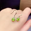 Brincos de bronzeamento natural Peridoto natural 925 Sterling Silver Ear Ganche de ouvido para garotas de pedras preciosas de jóias de jóias de casamento com certificado