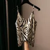 CAMIS 2021 SUMMER NY LEOPARDPRINT ICE SILK Sling Feminin Vneck Suit inuti och yttre bär lös ärmlös Vest Top