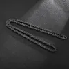 Zincirler 5mm genişliğinde kara kutu zincir kolye erkekler erkekler paslanmaz çelik uzun kişiselleştirilmiş mücevher erkek arkadaşı hediye