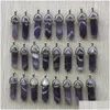 Charms Natural Stripe Amethysts Hexagonal Healing Reiki Point Pendants For Jewelry Necklace Making Drop Delivery Findings Components Dhowe