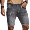 Herr shorts vår sommar fritid streetwear mäns denim shorts mode fast färg smal passform kort jean mens casual mager jeans shorts 230503