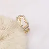 Moda Tasarımcı Marka Mektup Band Rings Erkek Kadın Yüksek Kaliteli Altın Kaplama Sier Kaplama Yüzük Unisex Lovers Düğün Mücevherleri