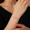 Charm Bracelets Lanruisha Simple Copper Inverted 8 Shape Hand-made Red Cord-woven Women's Bracelet Classic Jewelry With Mini Setting