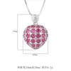 Hanger kettingen eyika romantische hart ketting gesimuleerd ruby ​​saffier smaragd cz crystal stone feest fijne sieraden cadeau voor vrouwen