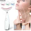 Face Massager Nek Gezicht Heffen Massager Nek Wrinkle Dubbele kin Remover LED PON THERAPY EMS SPALL Draaid Anti Wrinkle Neck Beauty Device 230428