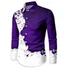 Men's Dress Shirts Men's Long Sleeve Shirt Fashion Lapel Button Casual Outdoor Party Comfortable Soft Material Purple Gold Black 2023