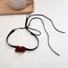 Kedjor vin röd rose blomma krage sammet halsband sexig nackkedja temperament band choker för kvinnor festival smycken