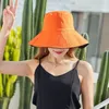 Berets zomer dubbelzijdige vissershoed vrouwelijke buitenste zonne-zonnebrand sunscreen emmer cap dames vrijetijdsbeveiliging bassin caps h6844