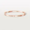 Kärleksskruvarmband Bangle Designer Armband för kvinnor Män 10 Diamanter Lyxsmycken Titan Stål Guldpläterad bleknar aldrig allergiskt guld/silver/Rose 21621802