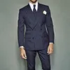 Мужские костюмы Blazers Мужской полосатый костюм с двумя частями для свадебных жениха Слим Хвост Хвост.