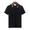Projektant męskie koszulki polo Monclair klasyczne koszule męskie luksusowe koszulki polo na co dzień mężczyzna T Shirt wąż pszczoła list drukuj haft moda główna ulica mężczyzna Tee