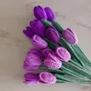 Knitting 10pcs Handknitted Handmade Yarn Crochet Decorative Wedding Tulip Flowers Home Decoration