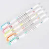 Highlighters 5 Colorsbox Double Headed Highlighter Pen Set Fluorescerande markörer Pens Art Marker Japanese Cute Kawaii Stationery 230503