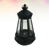 Solar Lamps 1pc Yard Lamp LED Hanging Outdoor Hollow Out For Decor (Black)