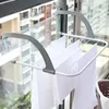 Organization Home Folding Adjustable Radiator Towel Clothes Drying Rack Pole Airer Dryer Drying Rack 5 Rail Balcony Telescopic Laundry Holder