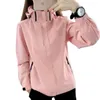Women's Jackets Spring Autumn Outdoor Female Thin Coat Windproof Water Proof Breathable Hooded Ladies Mountaineering Suit Short Jacket 4XL