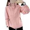 Vestes pour femmes printemps automne extérieur femme mince manteau coupe-vent imperméable à l'eau respirant à capuche dames alpinisme costume veste courte 4XL