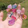 Bant Yüzükleri Fishsheep Korece Korşalı Parıltılı Akrilik Aşk Öpücüğü Kızlar Kızlar Renkli Açık Reçine Kalp Kucak Mektubu Parti Takı Y23