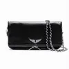 Pochette Rock Swing Your Wings Zadig Voltaire Сумка Женская сумка через плечо Дизайнерская сумка Мужская натуральная кожа Дорожная цепочка на крыльях Роскошные сумки-клатчи через плечо для спортзала