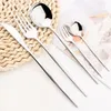 Set di stoviglie da 30 pezzi Specchio Silver Orpesimi di stoviglie Silver Scolle di tè per tè set di posate da tavolo in acciaio inossidabile posate da cucina argenteria 230503