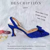 Elbise ayakkabıları qsgfc 2022 İtalyan moda tasarımı R.Blue cam topuk sivri bayan ayakkabıları ve kristallerle süsleyin çift kullanımlık çantalar düğün partisi