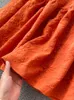 Tweedelige Jurk Paars/Oranje/Wit Tweedelige Set Vrouwen Vintage Vierkante Kraag Korte Mouwen Tops Hoge Taille A-lijn Rok Vrouwelijke Pakken 230503