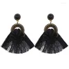 Dangle Earrings Women's European Style Cotton Thread Flowers Tassels Drop Bohemian Retro Vintage Big Exaggerated Stylish