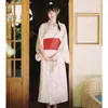 Vêtements ethniques 2023 Japonais Traditionnel Long Kimono Robe Femme Avec Obi Imprimé Yukata Vintage Peignoir Pograph Performance Costume